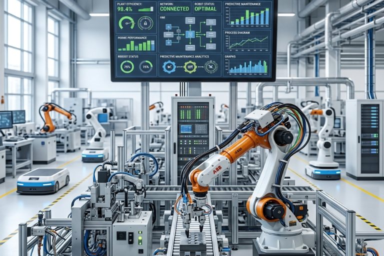 EKS Grup Otomasyon akıllı fabrika izleme paneli ve robotik hat
